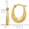 10K Gold Textured Hollow Hoop Earrings Jewerly
